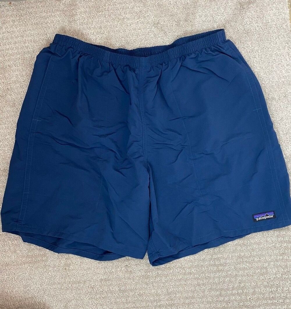 Patagonia Men's Baggies Shorts XL Blue 100% Recycled Nylon Elastic Waist Lined